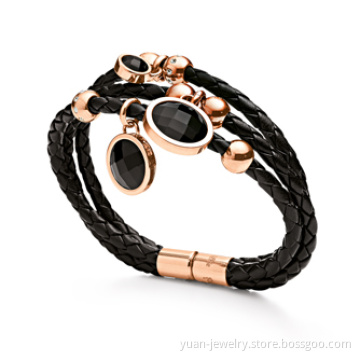 316L Stainless Stseel and Leather Bracelet (LSSB002)